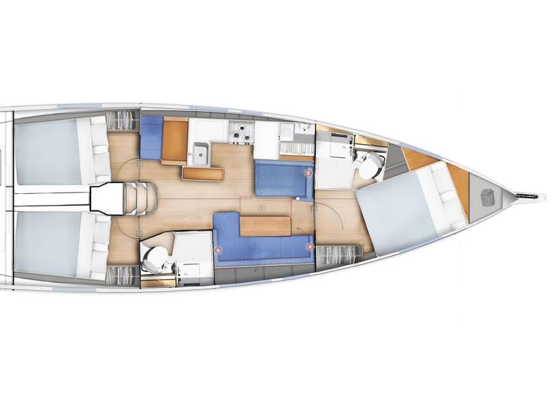 Book yachts online - sailboat - Sun Odyssey 410 - no name (A/C, GENERATOR,BOW TH) - rent